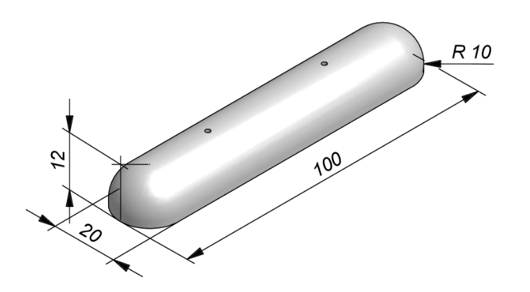 BORDURE À DOS ARRONDI AVEC BORD ARRONDI 1000X120X200MM