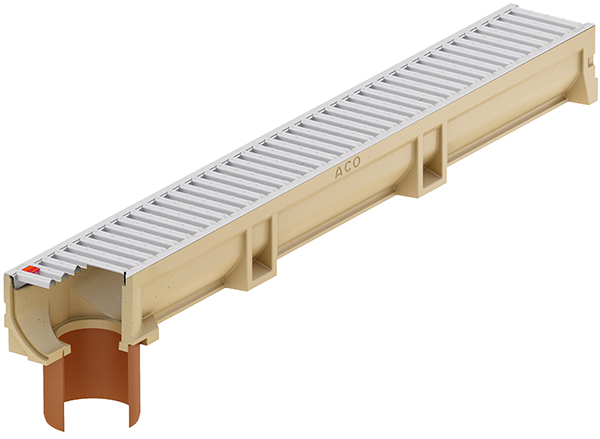 CANIVEAU ACO EUROLINE 100 NATURAL GREY 1M SORT.VERT.D.110MM