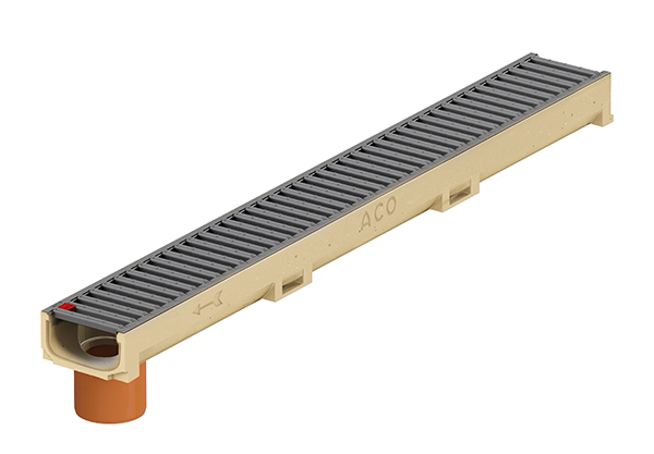 CANIVEAU ACO EUROLINE 60 ANTHRACITE 1M SORT. VERT. D.110MM