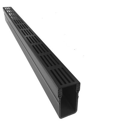 CANIVEAU ACO SLIMLINE GRILLE ALU  NOIR A15KN