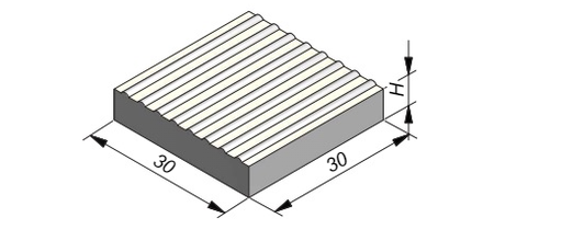 DALLE STRIÉE BLANCHE 30X30X6