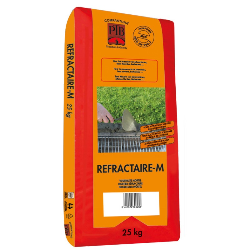 MORTIER RÉFRACTAIRE-MIX M40 - (SAC DE 25 KG)