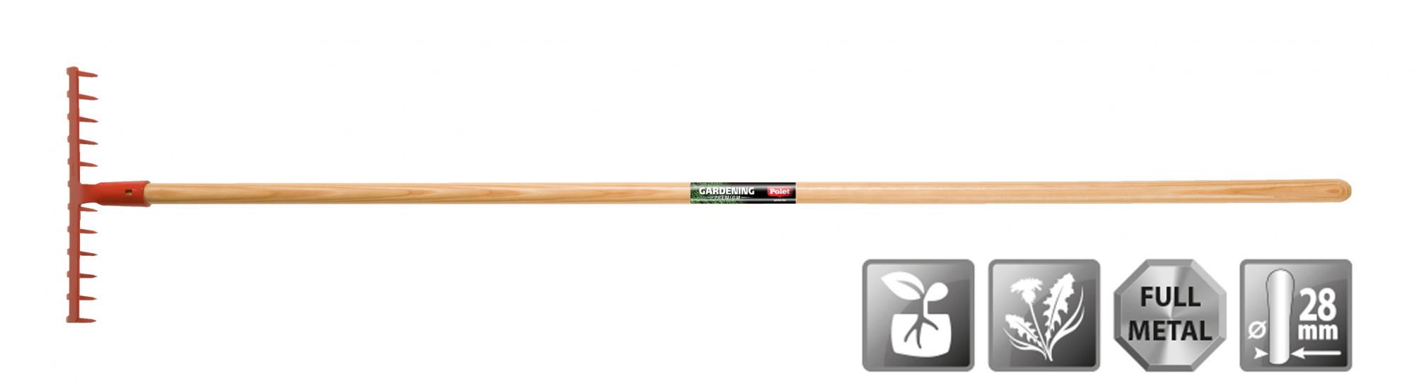 RÂTEAU DE JARDIN 350MM-12D A-MANCHE