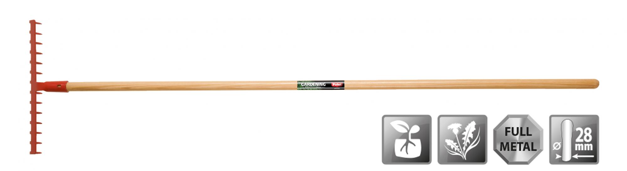 RÂTEAU DE JARDIN 41 CM AVEC MANCHE