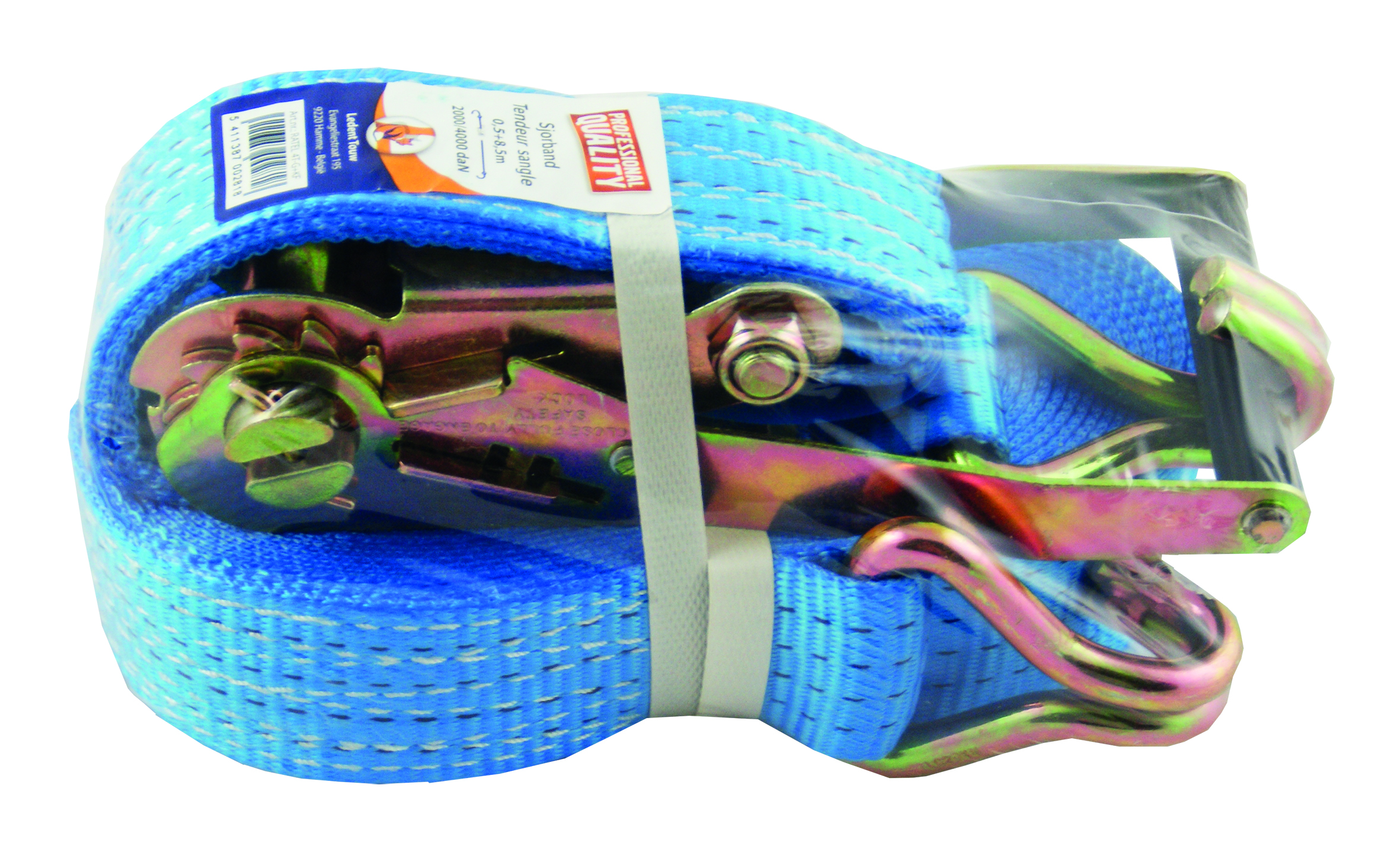 SANGLE D'ARRIMAGE BLEU 9M CROCHETS FERMÉS 5082222