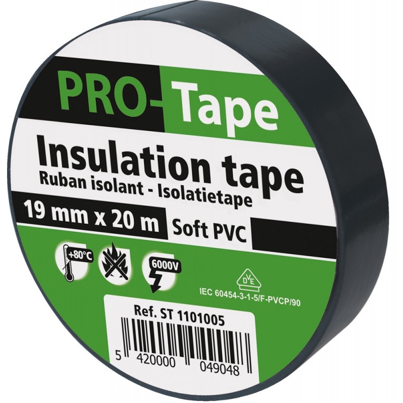 TAPE ADHÉSIF ISOLANT NOIR 20MX19MM